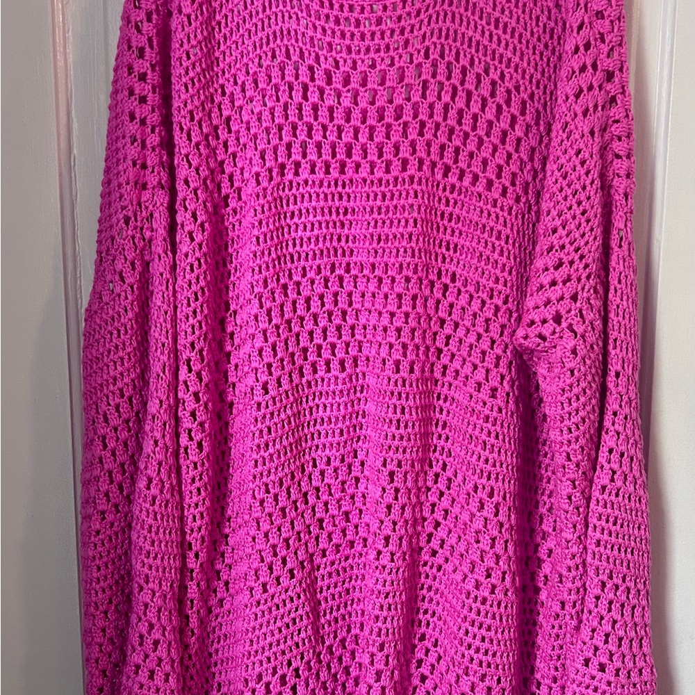 Show Me Your MuMu Paula bubblegum pink crochet swim cover 1X